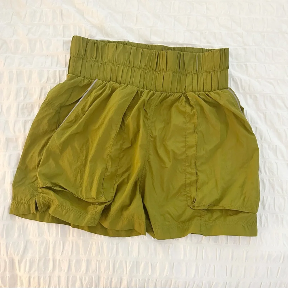 Fabletics Hugh Waisted Nylon Shorts Olive